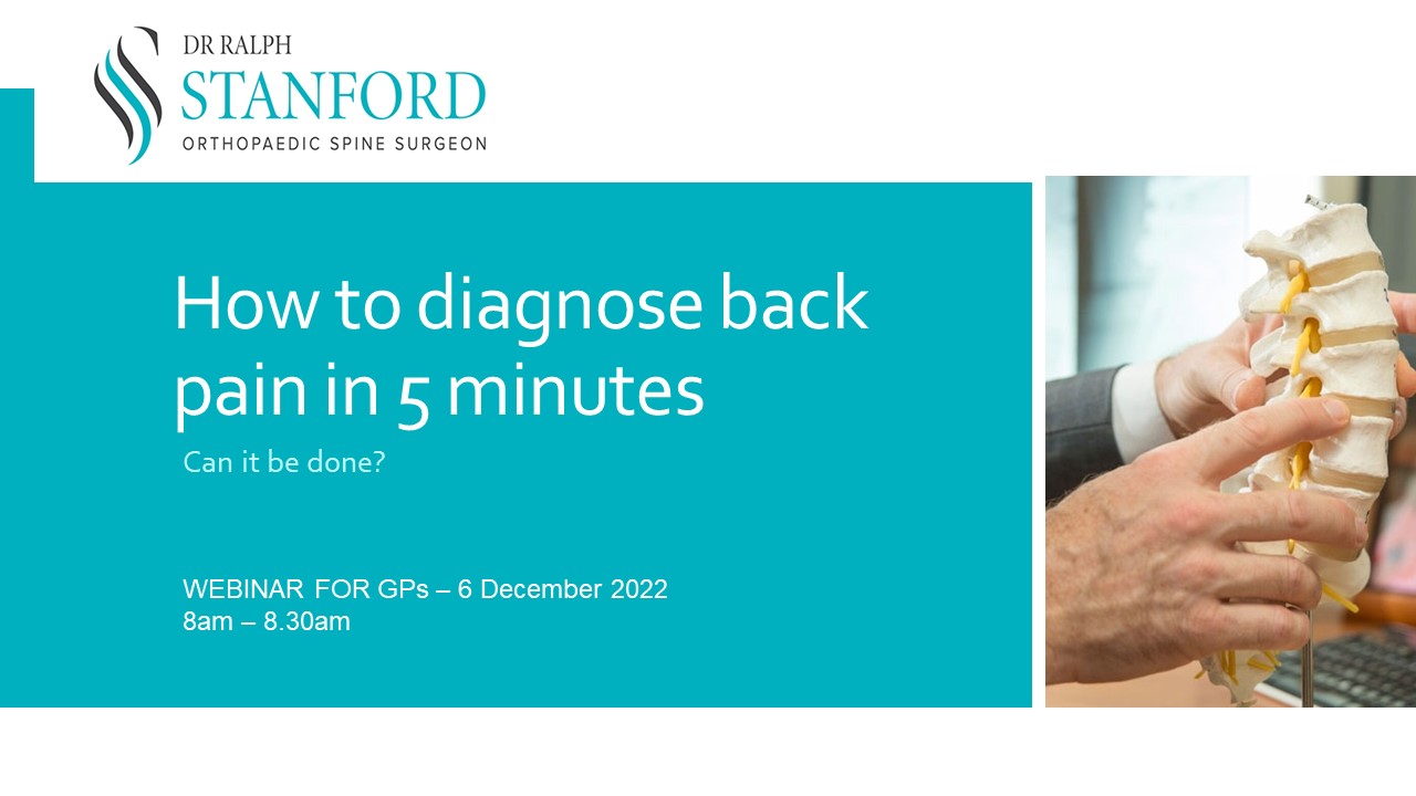 Webinar diagnosing back pain in 5 minutes dr ralph stanford